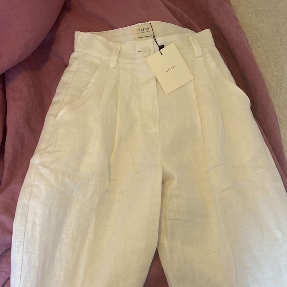 Dissh tapered linen pants- NWT